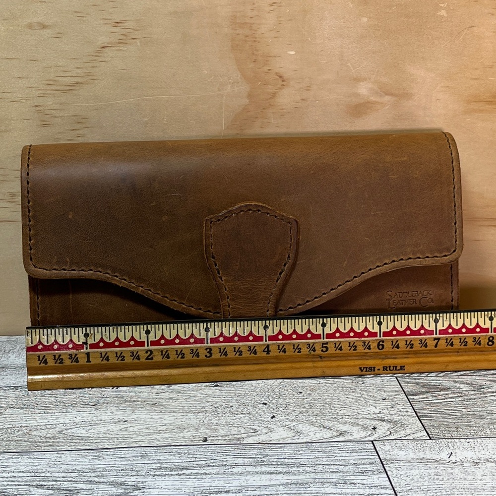 EUC Saddleback Leather Co Trifold Rustic Brown Tobacco Leather Wallet - Picture 16 of 17